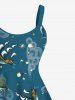 Plus Size Turtle Dolphin Sea Waves Sailboat Stars Print Hawaii Sea Creatures Cruise A Line Tank Dress -  