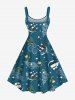 Plus Size Turtle Dolphin Sea Waves Sailboat Stars Print Hawaii Sea Creatures Cruise A Line Tank Dress -  