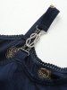 Plus Size Cold Shoulder Floral Butterfly Curve Embroidery Twist Blouse -  