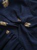 Plus Size Cold Shoulder Floral Butterfly Curve Embroidery Twist Blouse -  