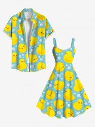 Duck Bubble Print Plus Size Matching Hawaii Beach Outfit For Couples -  