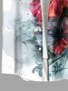 Tube D'allaitement Grande Taille Imprimé Feuilles et Fleurs Tropicales à L'Encre - Rouge 
