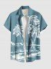 Coconut Tree Sea Mountain Print Plus Size Matching Hawaii Beach Outfit For Couples -  