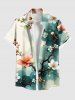 Ombre Flower Tree Branch Print Plus Size Matching Hawaii Beach Outfit For Couples -  