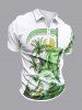 Skull Sea Wave Surfer Coconut Tree Sun Scythe Print Plus Size Matching Hawaii Beach Outfit For Couples -  