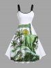Skull Sea Wave Surfer Coconut Tree Sun Scythe Print Plus Size Matching Hawaii Beach Outfit For Couples -  