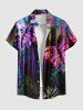 Colorful Tropical Leaf Print Plus Size Matching Hawaii Beach Outfit For Couples -  