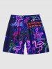 Coconut Tree Flamingo Pineapple Print Women Swimsuit and Men Beach Shorts Matching Hawaii Beach Outfit For Couples -  
