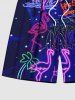 Coconut Tree Flamingo Pineapple Print Women Swimsuit and Men Beach Shorts Matching Hawaii Beach Outfit For Couples -  