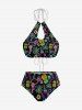 Flamingo Coconut Tree Print Men Shirt and Women Swimsuit Matching Hawaii Beach Outfit For Couples -  
