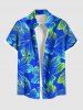 Tenue de Plage à Imprimé Fleurs Tropicales D'Hibiscus Grande-Taille pour Couples - Bleu 