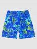 Tenue de Plage à Imprimé Fleurs Tropicales D'Hibiscus Grande-Taille pour Couples - Bleu 