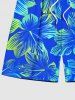 Tenue de Plage à Imprimé Fleurs Tropicales D'Hibiscus Grande-Taille pour Couples - Bleu 