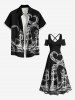 Plus Size Octopus Sailboat Sea Waves Print Hawaii Cruise Cold Shoulder Crisscross A Line Maxi Dress -  