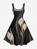 Robe débardeur hawaïenne à imprimé lys grande taille et coupe trapèze - Noir XS