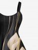 Robe débardeur hawaïenne à imprimé lys grande taille et coupe trapèze - Noir XS