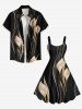 Robe débardeur hawaïenne à imprimé lys grande taille et coupe trapèze - Noir XS