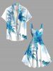 Robe débardeur grande taille à imprimé aquarelle tie-dye cocotier hawaïenne trapèze - Bleu clair L