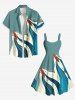 Plus Size Sea Waves Boat Print Hawaii Cruise A Line Tank Dress -  