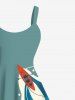 Robe Formelle Ligne A Bateau et Océan Imprimés de Grande Taille - Vert 2X