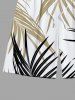 Plus Size Tropical Leaf Print Hawaii Beach Shorts For Men -  