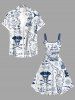 Plus Size Pirate Map Sailboat Compass Print Hawaii Cruise Tank Dress -  