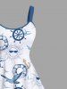 Plus Size Sun Bird Anchor Rudder Print Hawaii Cruise Tank Dress -  