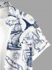 Pirate Map Sailboat Compass Cruise Print Plus Size Matching Beach Dress Shirt Outfit For Couples -  