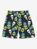 Skull Pineapple Avocado Ice Cream Print Plus Size Matching Hawaii Beach Outfit For Couples -  