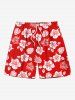 Floral Tropical Leaf Print Plus Size Matching Hawaii Beach Outfit For Couples -  