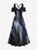 Ombre Glitter Light Beam 3D Print Plus Size Matching Outfit For Couples -  