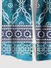 Plus Size Ethnic Graphic Floral Print Hawaii Ombre Button Pocket Shirt For Men -  