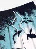 Plus Size Turtle Shark Seabed Print Hawaii Sea Creatures Drawstring Beach Shorts For Men -  