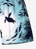 Plus Size Turtle Shark Seabed Print Hawaii Sea Creatures Drawstring Beach Shorts For Men -  