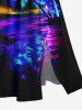 Galaxy Colorful Coconut Tree Seascape Print Plus Size Matching Hawaii Beach Outfit For Couples -  