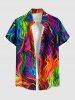 Rainbow Colorful Graphic Oil Painting Print Plus Size Matching Hawaii Beach Outfit For Couples -  