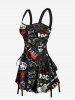 Letters Guitar Lightning Earphones Print Music Roll Matching Hawaii Beach Outfit For Couples -  