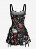 Letters Guitar Lightning Earphones Print Music Roll Matching Hawaii Beach Outfit For Couples -  
