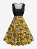 Skull Coconut Tree Pineapple Letters Print Plus Size Matching Hawaii Beach Outfit For Couples -  