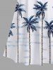 Plus Size Coconut Tree Cloud Print Cold Shoulder Crisscross Hawaii Maxi Dress -  