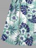 Plus Size Tropical Leaf Flower Print Surplice Hawaii Cami Dress -  
