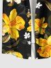 Costume de Plage Grande Taille Imprimé à Fleurs et Feuilles Assorti - Noir 