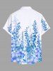 Costume de Plage Grande Taille Imprimé à Fleurs et Feuilles Assorti - Bleu Ciel 