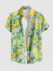 Flower Leaf Lemon Print Plus Size Matching Hawaii Beach Outfit For Couples -  
