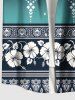 Ethnic Graphic Flower Dip Dye Ombre Print Plus Size Matching Hawaii Beach Outfit For Couples -  