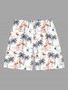 Coconut Tree Flamingo Print Women Swimsuit and Men Beach Shorts Matching Hawaii Beach Outfit For Couples -  