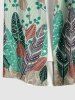 Plus Size Colorful Tropical Leaf Print Hawaii Button Pocket Shirt For Men - Vert clair M
