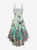 Robe asymétrique hawaïenne à imprimé tropical coloré grande taille - Vert clair S