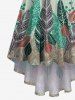 Robe asymétrique hawaïenne à imprimé tropical coloré grande taille - Vert clair S