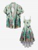 Robe asymétrique hawaïenne à imprimé tropical coloré grande taille - Vert clair S